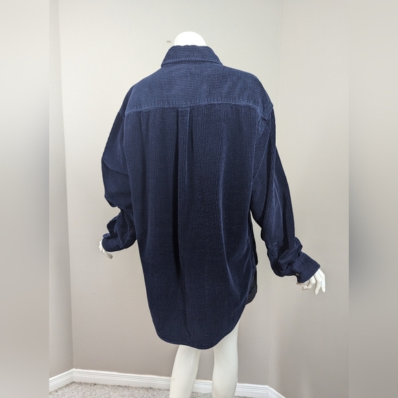 Levi’s Corduroy Shirt Jacket Navy Blue Button Front Utility Overshirt Size M - Picture 6 of 7